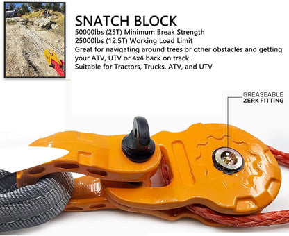 Dpofirs 25T Heavy-Duty Snatch Block - 12.5T Working Load Limit - product image 3