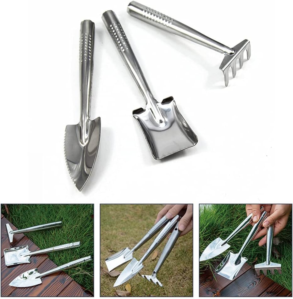 Kids Gardening Tools Set - Stainless Steel Shovel, Rake, Fork & Trowel - image 2