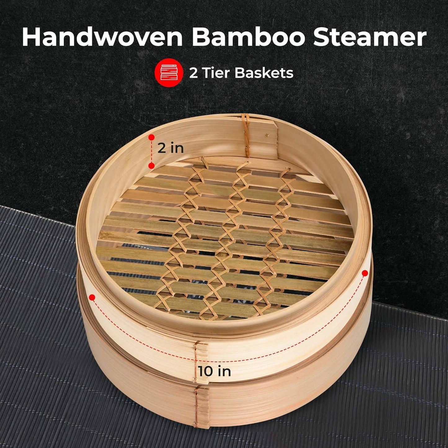Handmade Bamboo Steamer Basket Set - product image 5