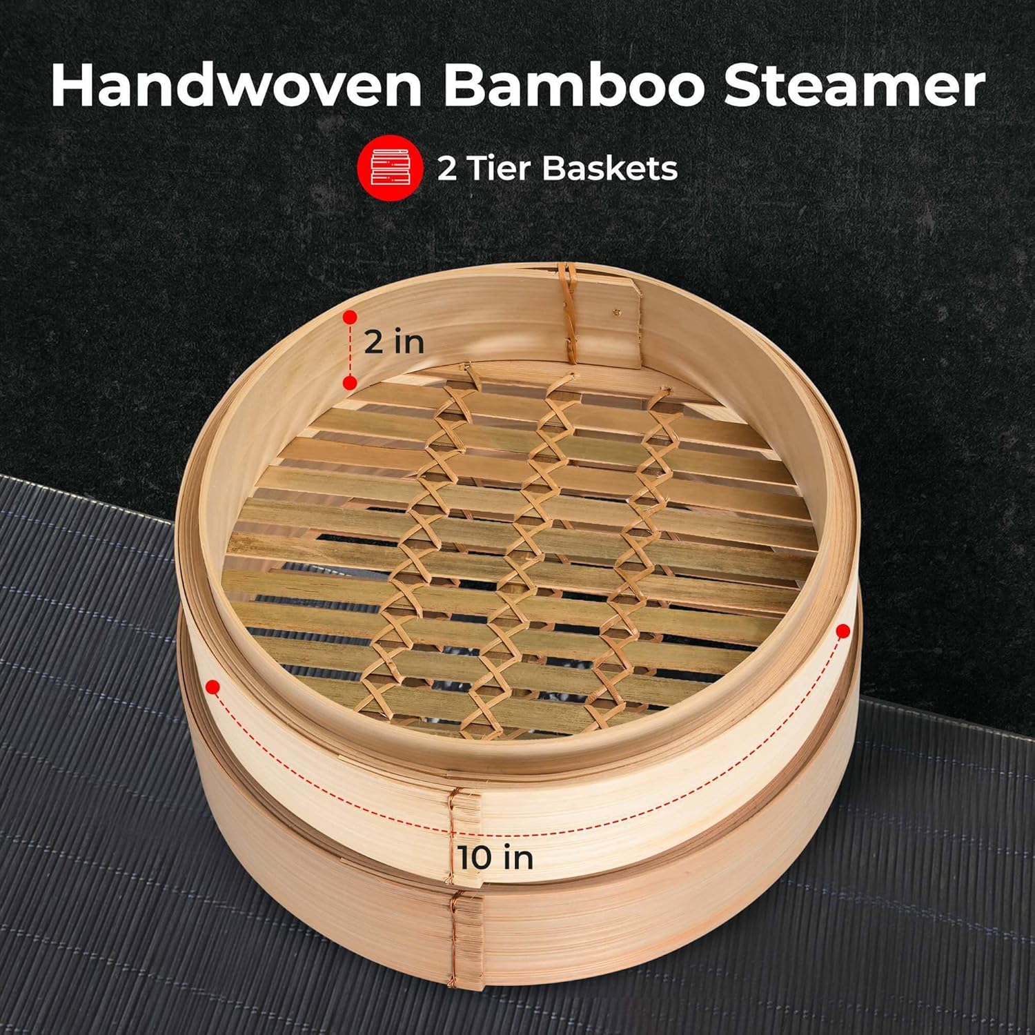 Handmade Bamboo Steamer Basket Set - product image 5