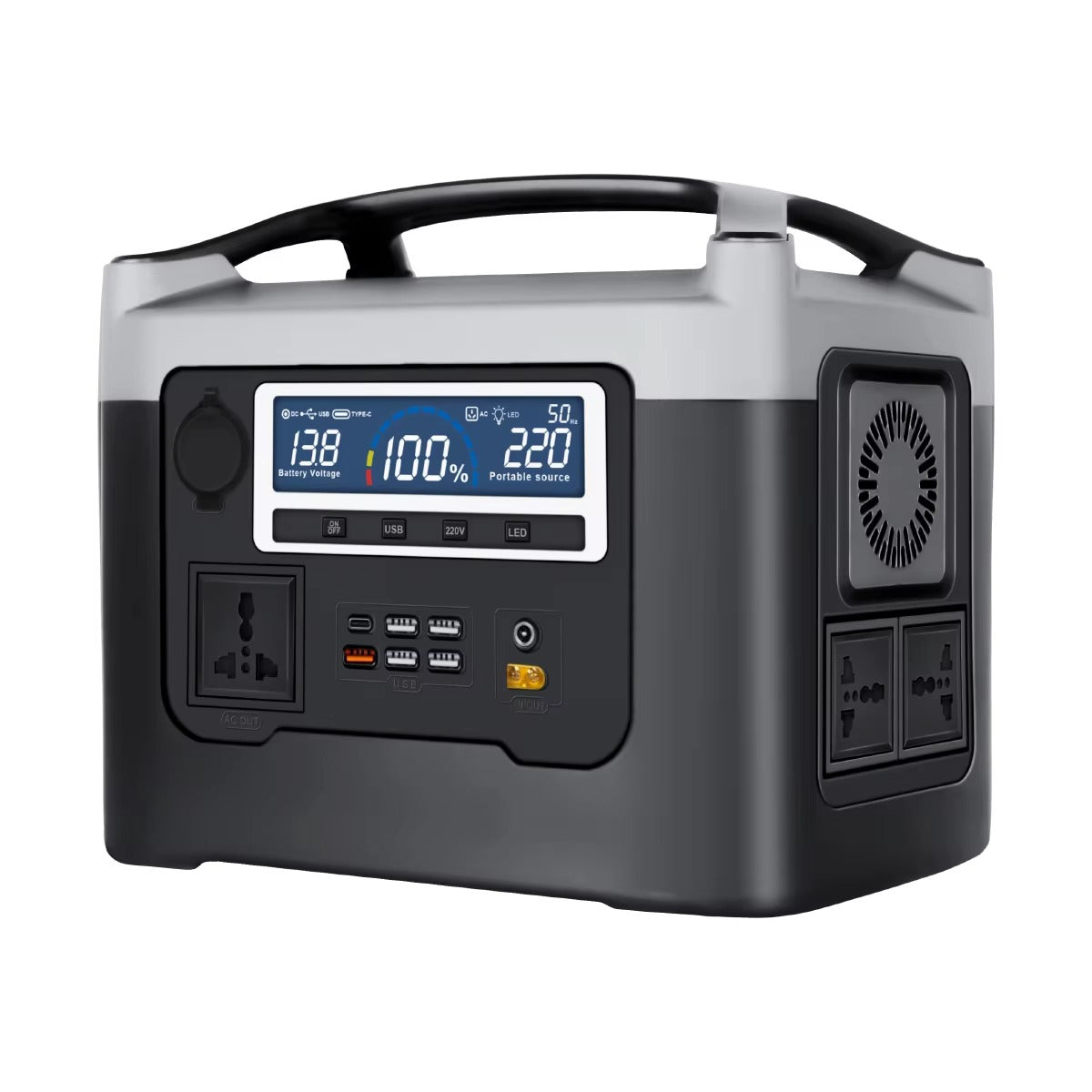 BS800+ Portable Power Station - 800W Output, 528Wh Battery, AC, USB-C & DC Backup Power