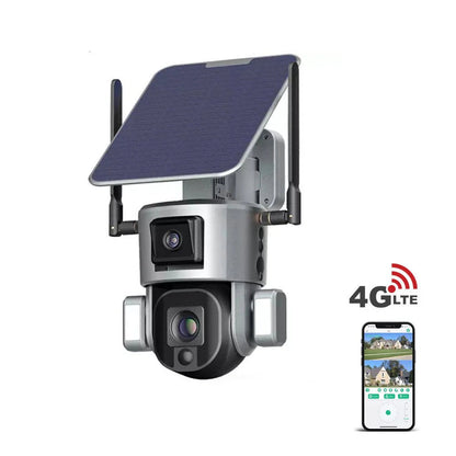 D5 Solar Dual-Lens Security Camera - Dual 4MP 4K, IP66