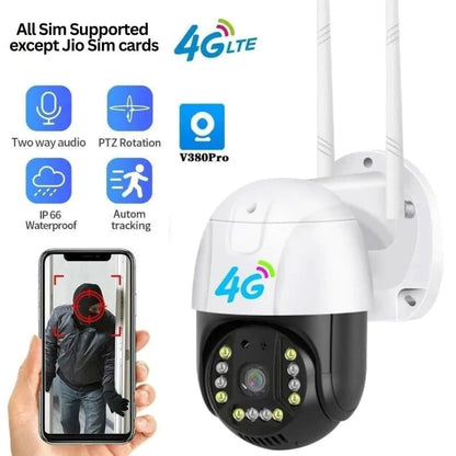 P20 4G PTZ Wireless Camera, 2MP 1080P Outdoor Security Camera, IP66
