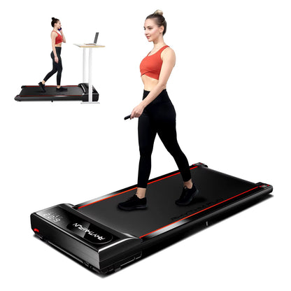 RHYTHM FUN EM-1306 Under Desk Walking Pad - Quiet 2HP Treadmill with Remote & Bluetooth App