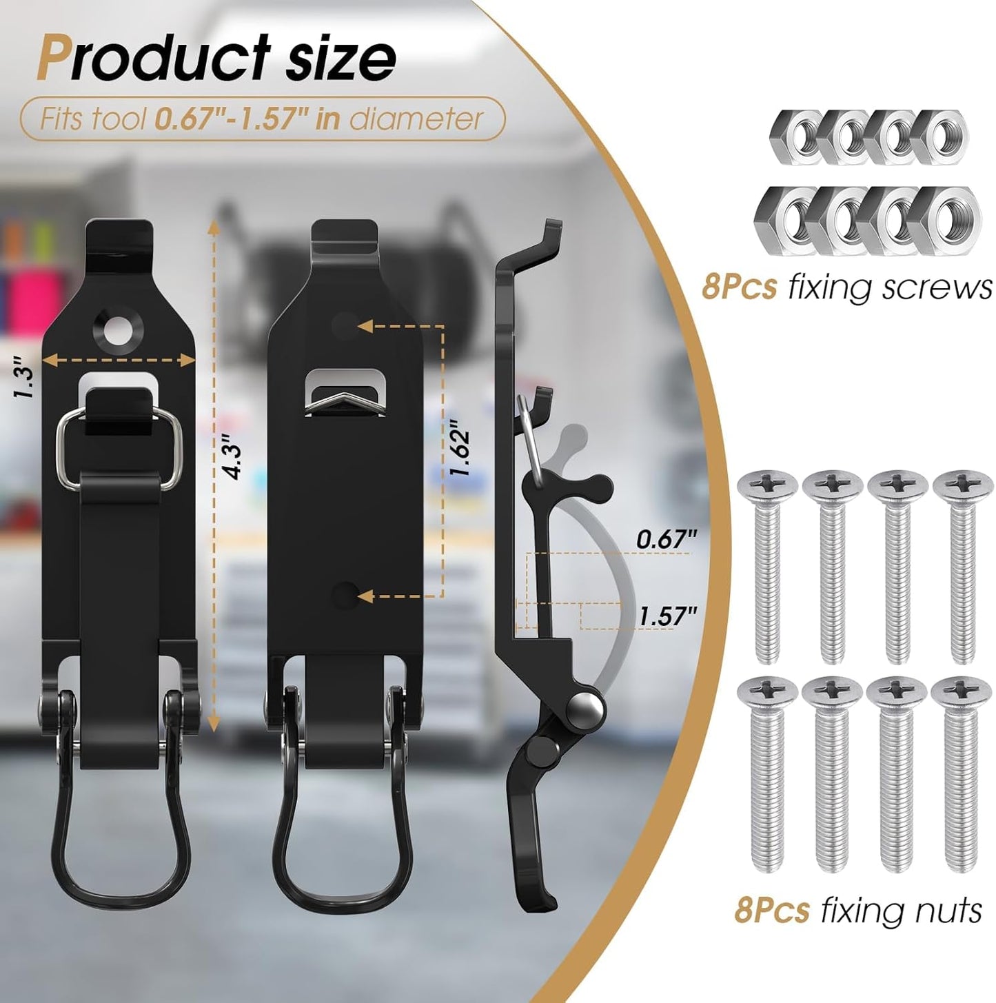 4-Pack Heavy Duty Shovel Holders - Roof Rack Tool Mount Clamps - product image 6