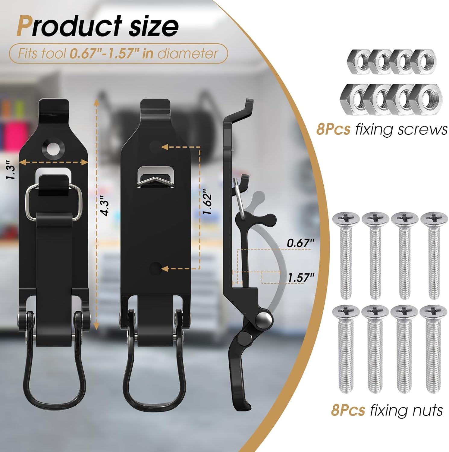 4-Pack Heavy Duty Shovel Holders - Roof Rack Tool Mount Clamps - product image 6
