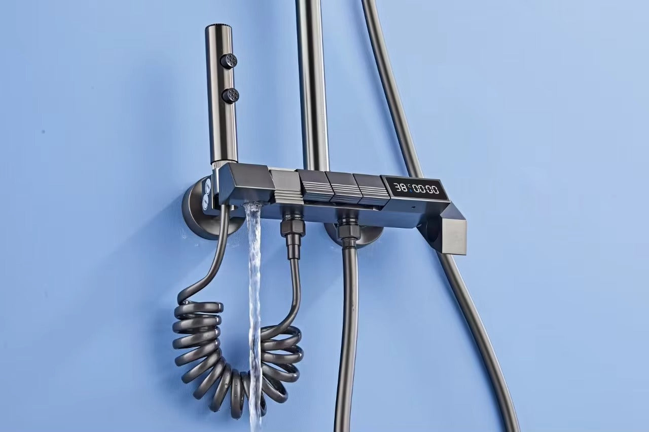Luxury Thermostatic Shower Set Gun Grey - Rainfall Shower System - product image 3