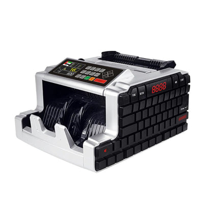Currency counting machine on a white background