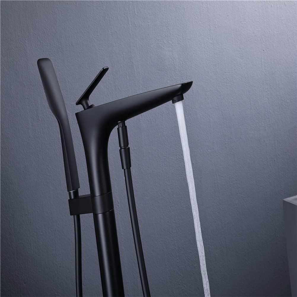 Bath Tap with Hand Shower – Floor-Mounted Brass Bathtub Faucet Set - image 6