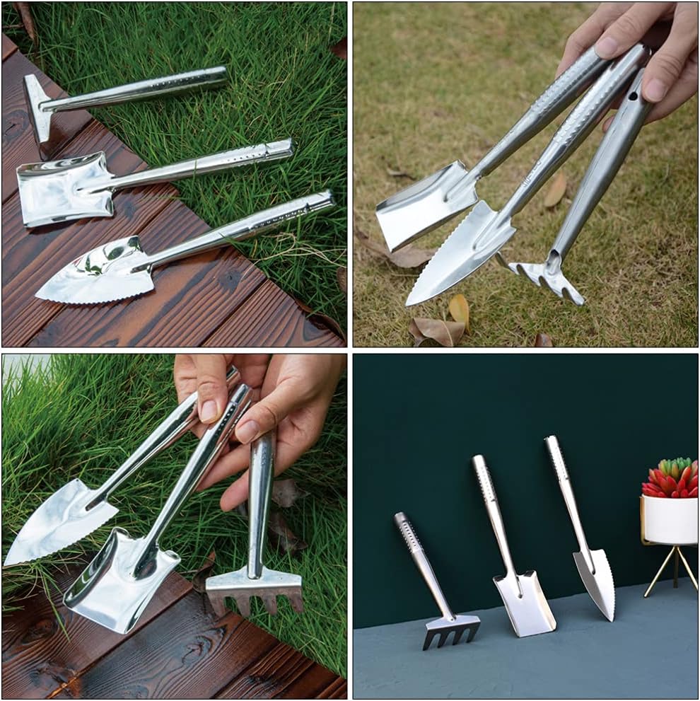 Kids Gardening Tools Set - Stainless Steel Shovel, Rake, Fork & Trowel - image 8