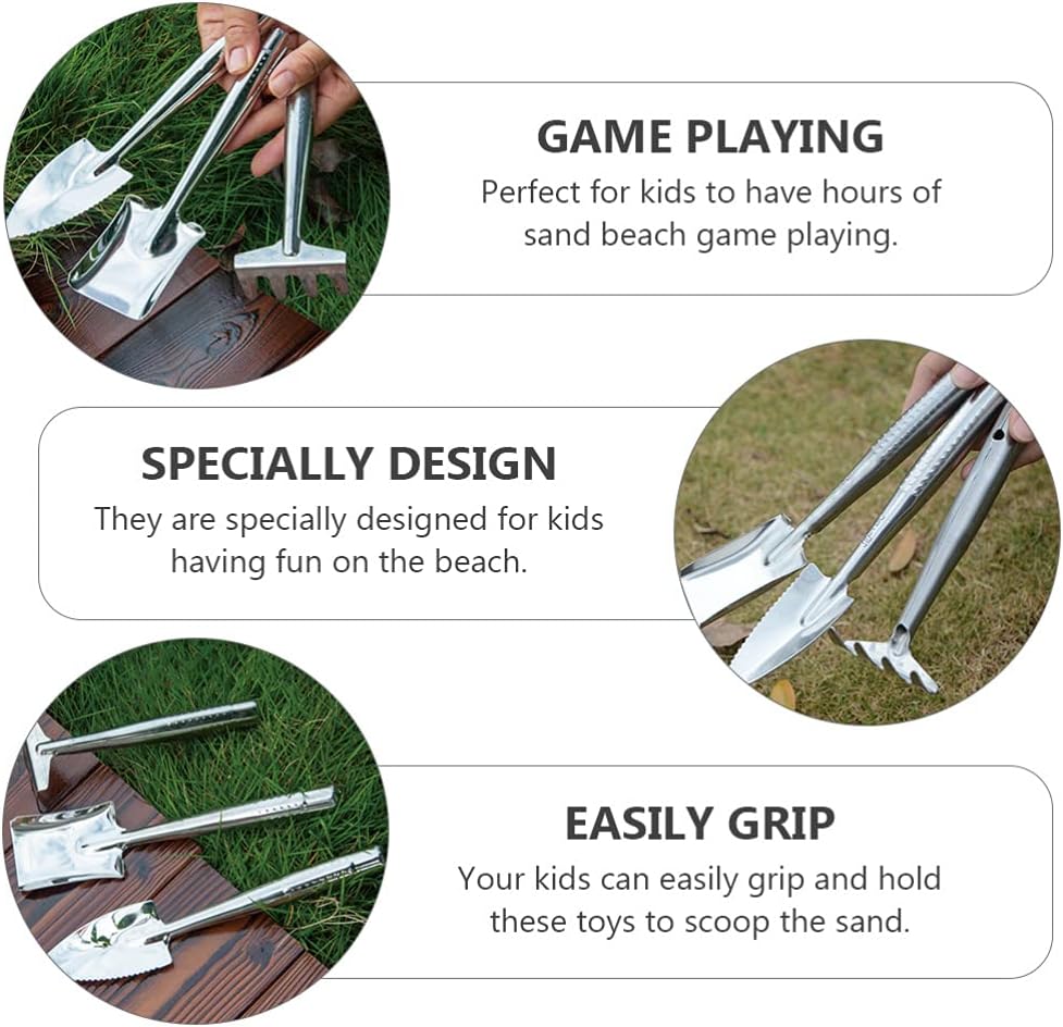 Kids Gardening Tools Set - Stainless Steel Shovel, Rake, Fork & Trowel - image 5