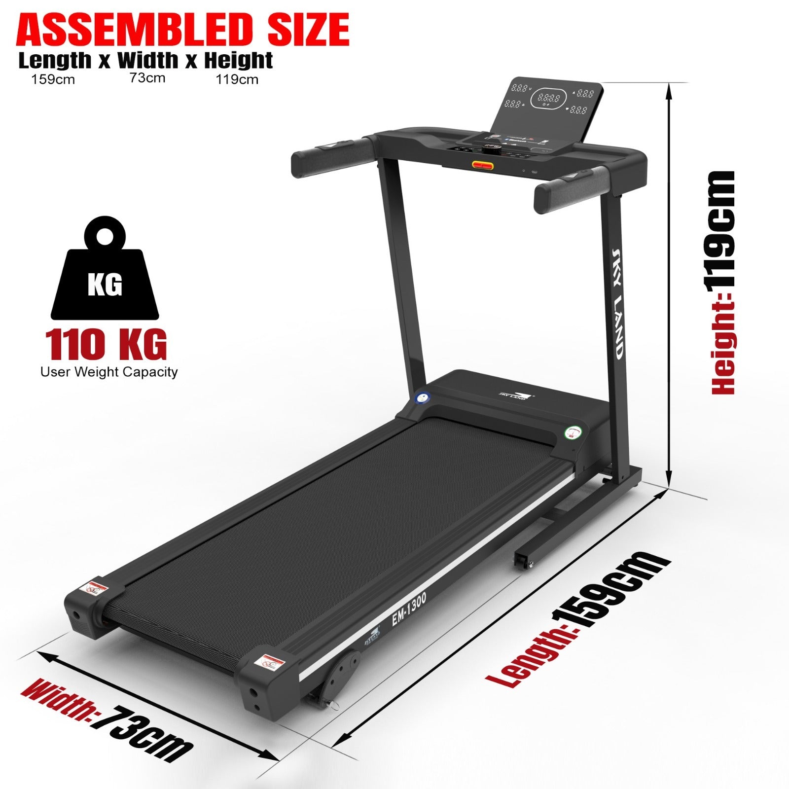 Sky Land Foldable Home Treadmill - Bluetooth Running & Walking Machine - product image 9