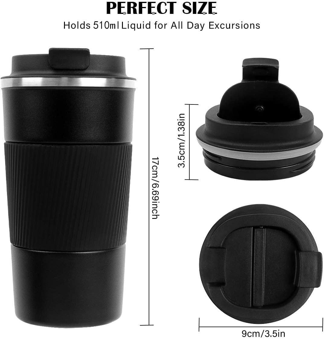 380ml Vacuum Insulated Stainless Steel Coffee Cup – Hot & Cold Travel Mug with Flip Lid - image 7