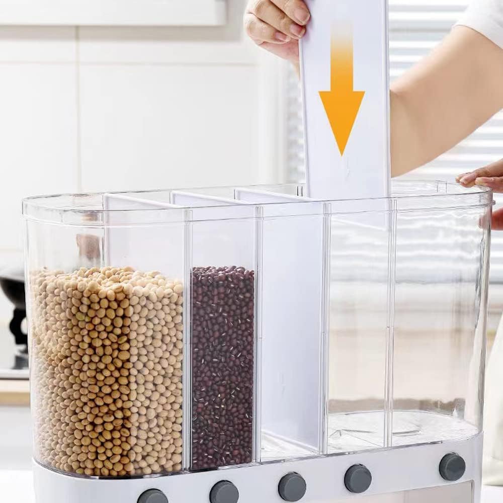 TAZEET 5-Grid Wall-Mounted Grain Dispenser 10kg - product image 5
