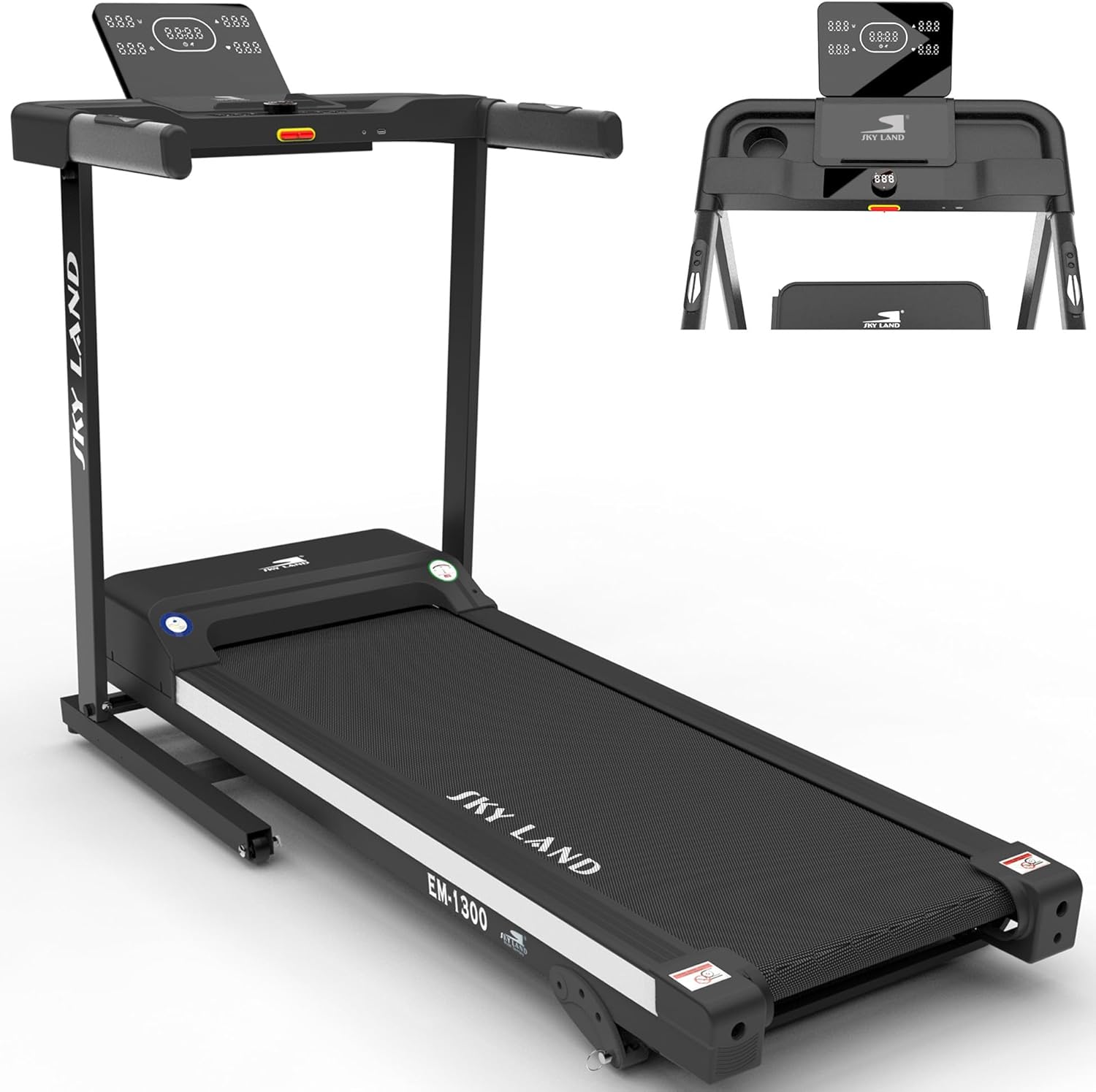Sky Land Foldable Home Treadmill with Bluetooth - 2.0HP, 1-16 km/h, 3-Level Manual Incline