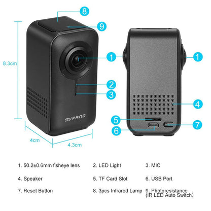SVP720 Dual Lens Wi-Fi Security Camera, 2MP 1080P Panoramic Indoor Camera