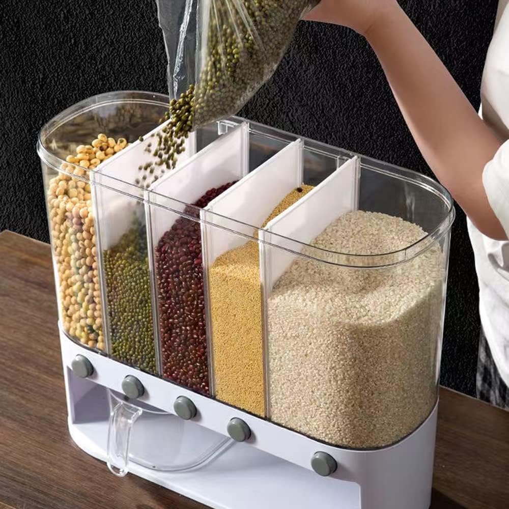 TAZEET 5-Grid Wall-Mounted Grain Dispenser 10kg - product image 4