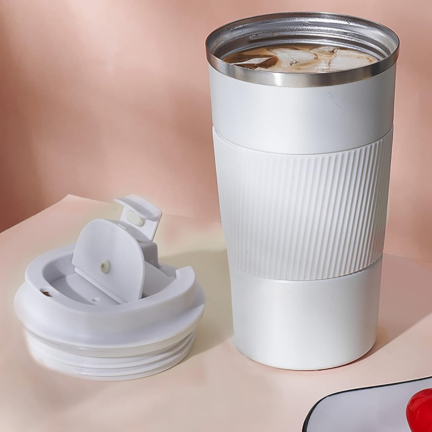 380ml Vacuum Insulated Stainless Steel Coffee Cup – Hot & Cold Travel Mug with Flip Lid - image 8