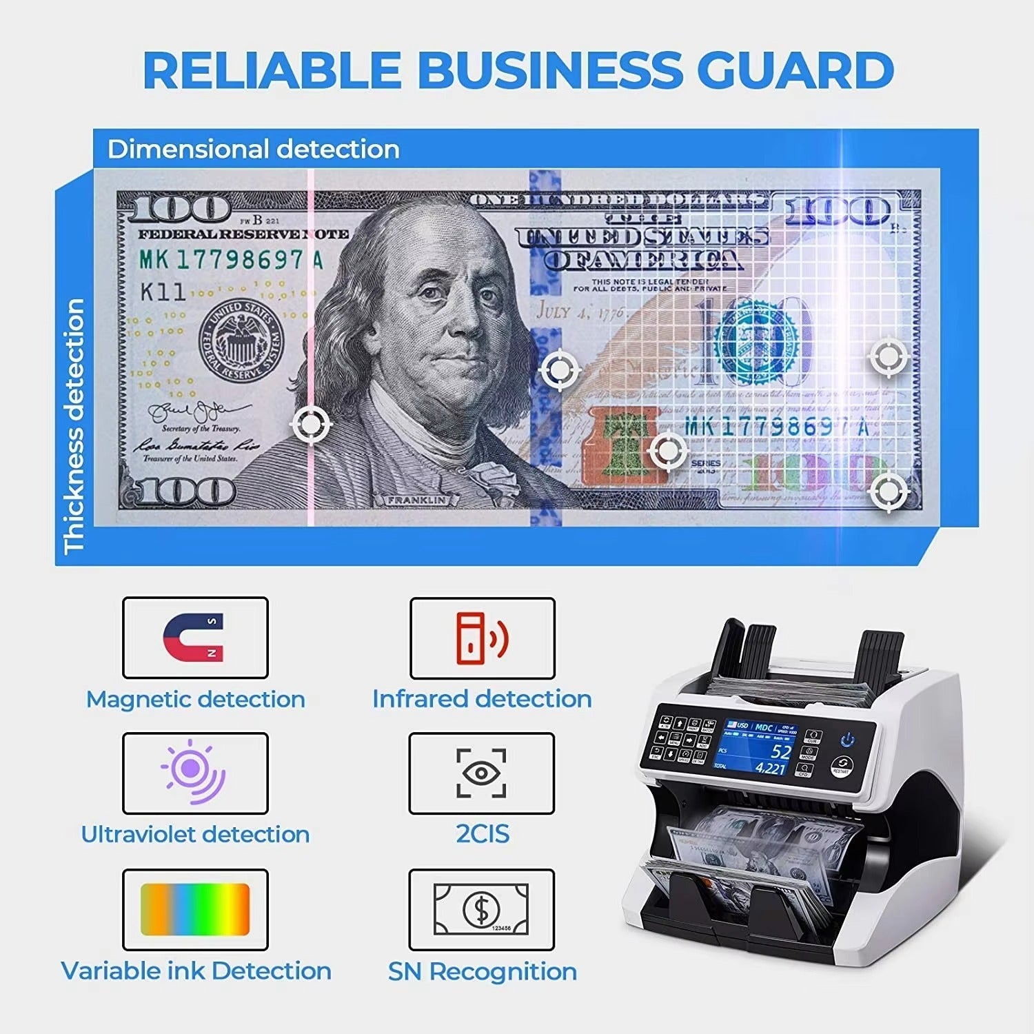 AL-920 Currency Counter with UV MG IR Detection - product image 3