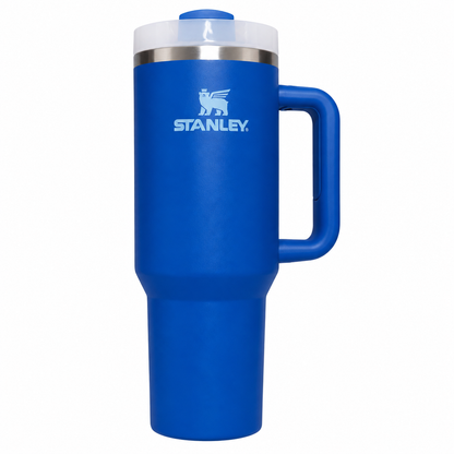 Stanley Quencher H2.0 tumbler in iris, stainless steel with handle and straw