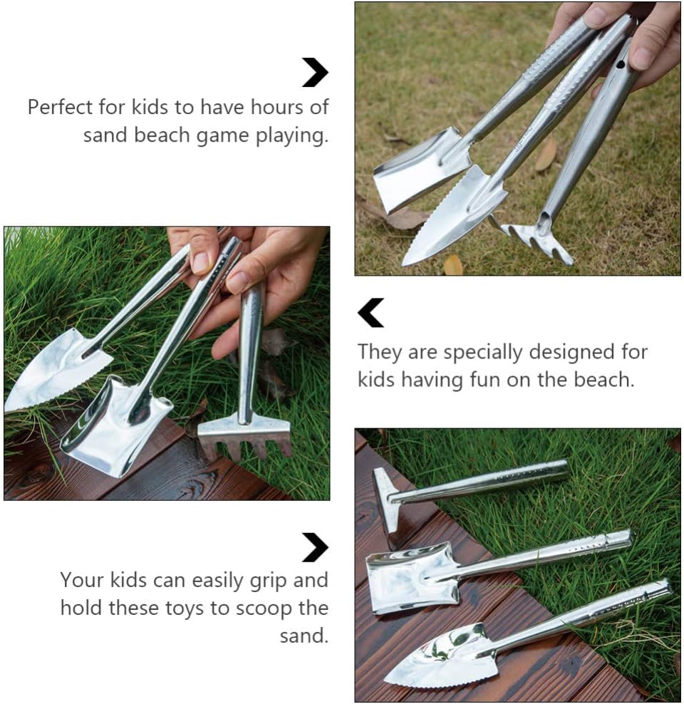 Kids Gardening Tools Set - Stainless Steel Shovel, Rake, Fork, and Trowel, Best Outdoor Toys for Boys and Girls - Tazeet.com