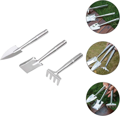 Kids Gardening Tools Set - Stainless Steel Shovel, Rake, Fork, and Trowel, Best Outdoor Toys for Boys and Girls - Tazeet.com