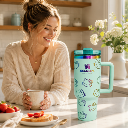 Stanley Quencher H2.0 FlowState tumbler 40 oz, stainless steel vacuum insulated with handle and reusable straw