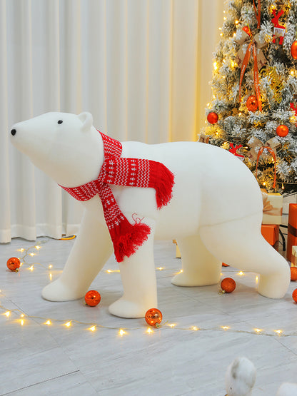 Polar Bear & Snowman Christmas Tree Scene – Window Set Christmas Decoration for Home & Office