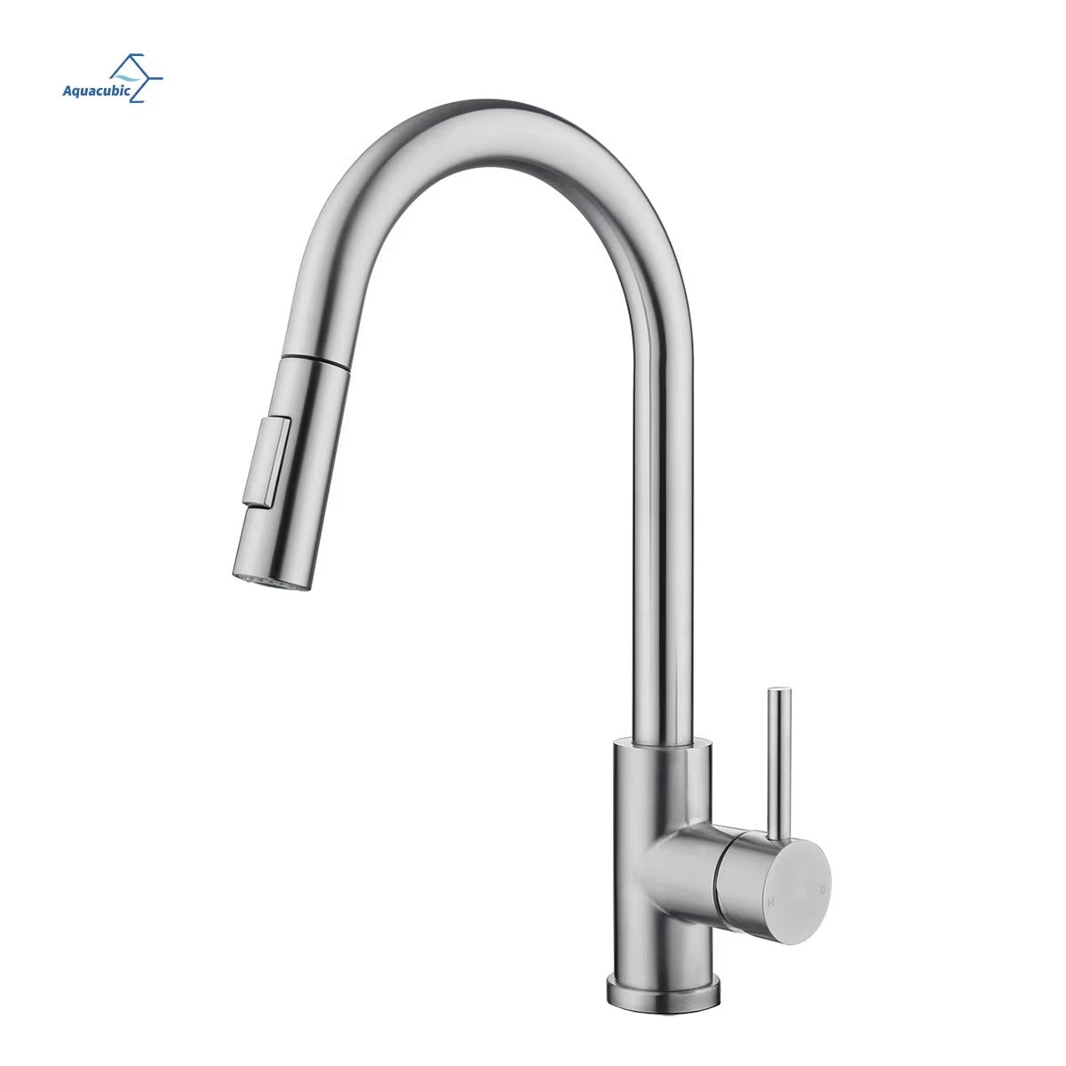 Brushed Nickel Kitchen Faucet with Pull-Down Sprayer – SUS304 Stainless Steel, 2 Spray Modes, 360° Rotating Sink Tap - image 2