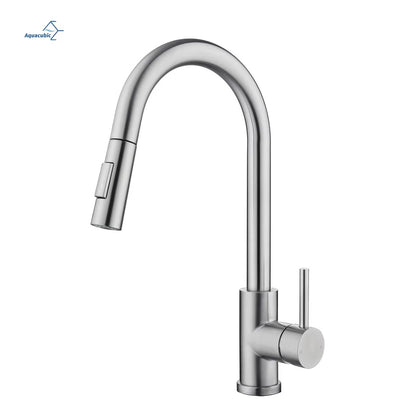 Brushed Nickel Kitchen Faucet with Pull-Down Sprayer – SUS304 Stainless Steel, 2 Spray Modes, 360° Rotating Sink Tap - image 2