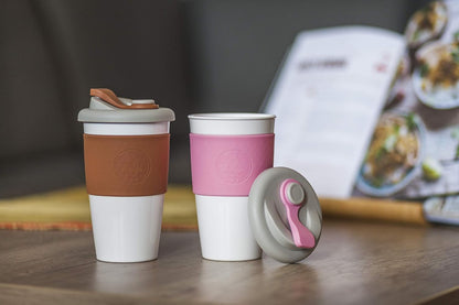 Mr.Cuppie 16oz Reusable Coffee Cups with Lids,Dishwasher and Microwave Friendly Cup, Travel Coffee Mug Silicone Sleeve,Portable To Go Coffee Mug - Tazeet.com