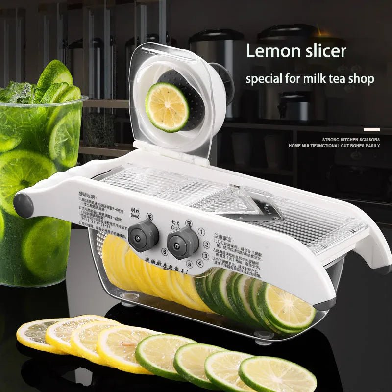 Multifunctional Lemon Grater Vegetable Slicer With Basket,Fruit Potato Chopper Carrot Cutter Slicer Kitchen Accessories - Tazeet.com