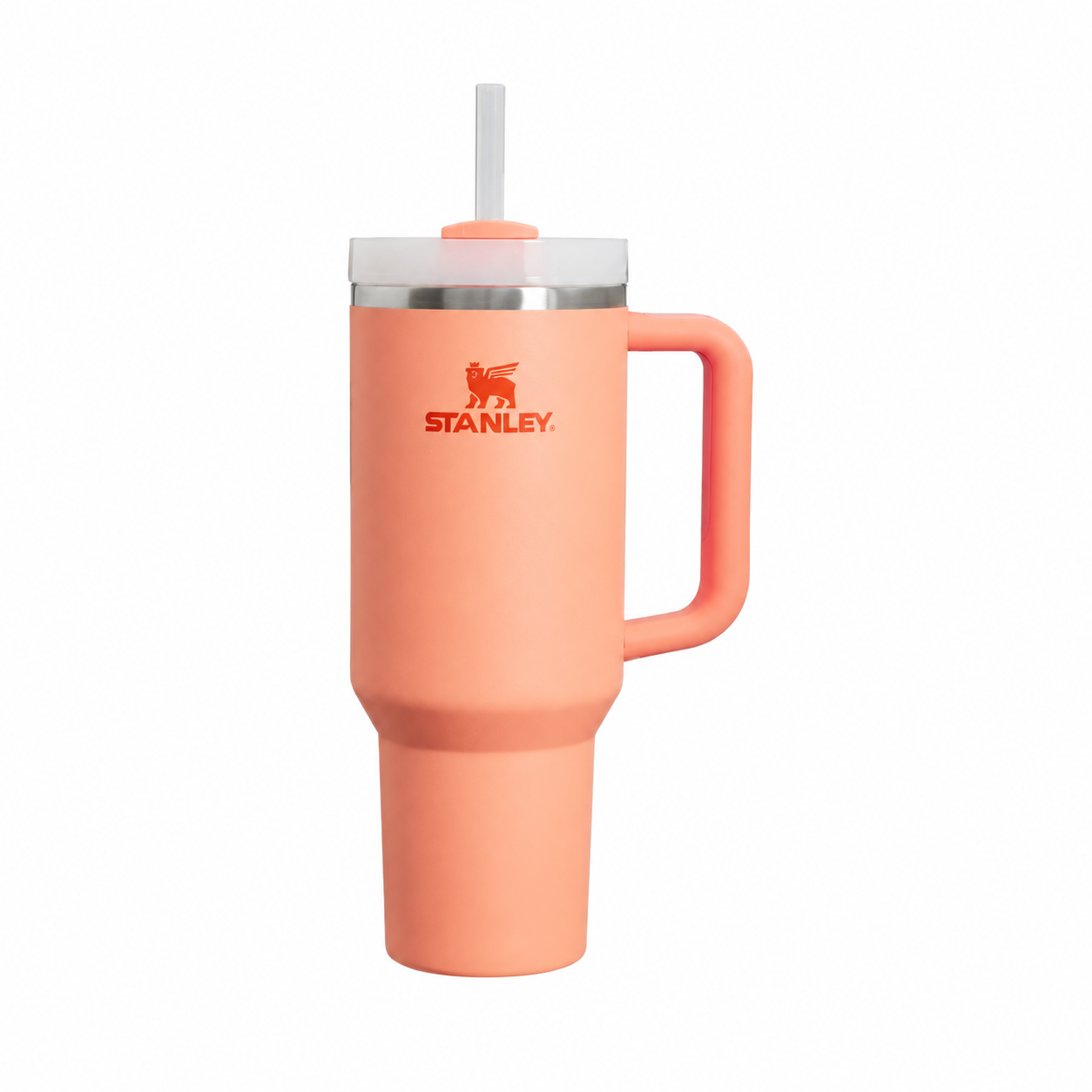 Stanley Quencher H2.0 tumbler in nectarine, stainless steel with handle and straw