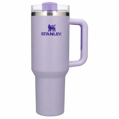 Stanley Quencher H2.0 tumbler in orchid, stainless steel with handle and straw