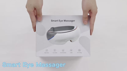 JC BUCKMAN Eye Soothe Massager | Eye Massager with Heat, Bluetooth Music, Air Bag Massage & 4 Modes | Relief for Migraines, Insomnia, Dark Circles & Dry Eyes | See-Through Design, 180° Folding
