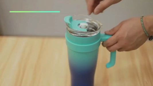 1200ml Vacuum Insulated Stainless Steel Coffee Cup – Leakproof Travel Mug with Straw & Handle