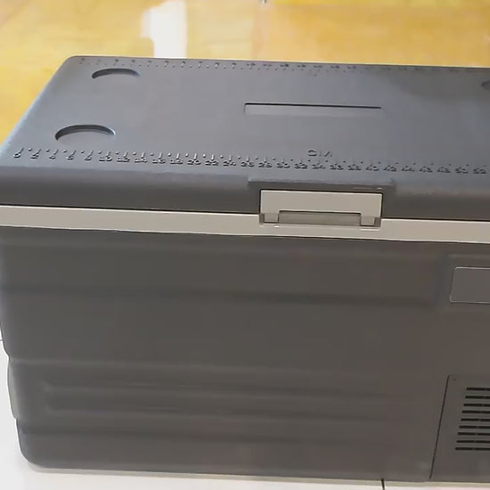 55L / 65L Portable Car Refrigerator – Dual Power, LED Control Panel & Trolley - video 1