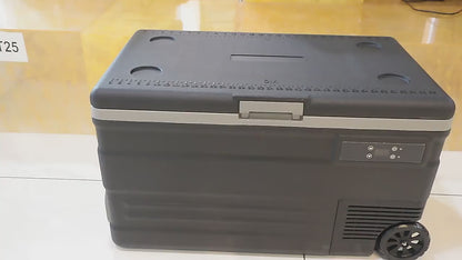 55L / 65L Portable Car Refrigerator – Dual Power, LED Control Panel & Trolley - video 1