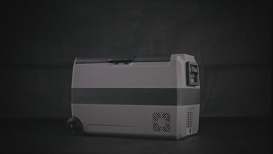 ثلاجة سيارة محمولة سعة 60 لترًا - فريزر ثنائي الاستخدام 12 فولت/تيار متردد للتخييم والسفر