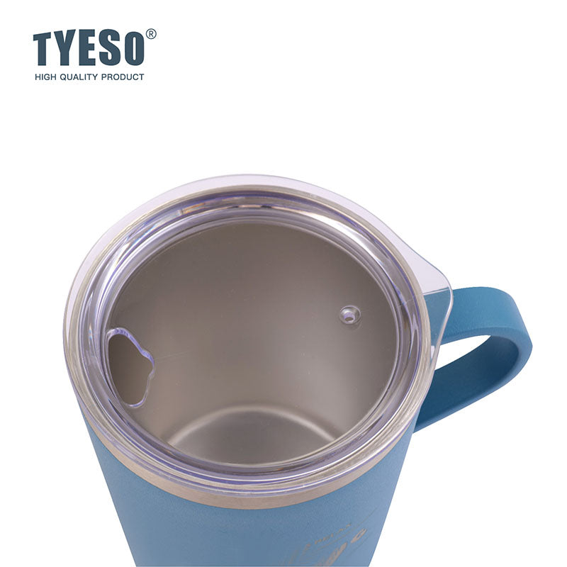 TYESO Vacuum Insulated Stainless Steel Coffee Mug with Handle - Durable, Leakproof, and Stylish Design for Hot & Cold Beverages