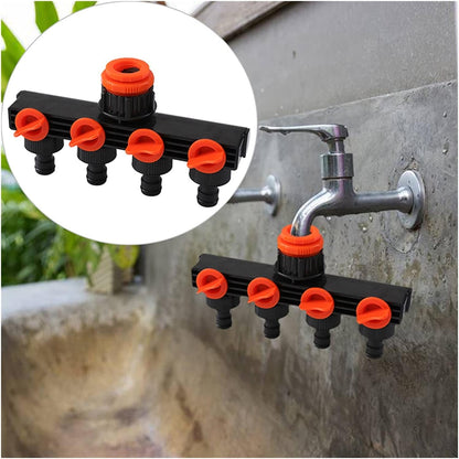 Quick Connector For Garden Irrigation Pipe Tap Fit Garden Watering Irrigation Tools 4 - way Tap Hose Splitter Drip Manifold Fittings Pipe Connector Set Adapter Faucet Quick Thread - Tazeet.com