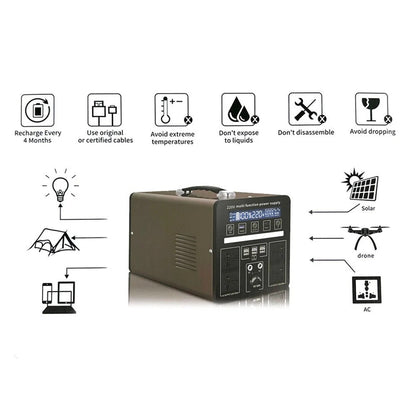 High-Capacity Portable Power Station MP7-1200W – 1200W Output with 720Wh Battery, Multiple Charging Ports