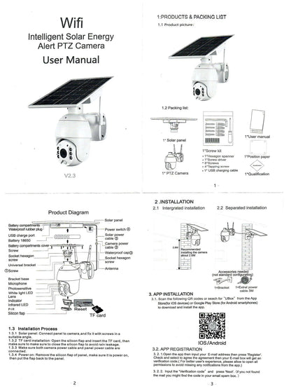 Solar PTZ Wireless Camera RBX-S10 | 5MP, 360° PTZ, Full-Color Night Vision, IP65 Waterproof - Tazeet.com