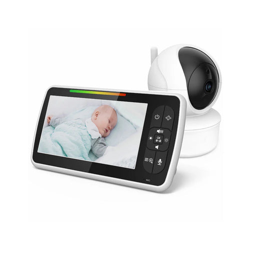 PTZ Wireless Baby Monitor | 5” LCD Display | Two-Way Audio | IR Night Vision | Lullabies | Temperature Alarm - Tazeet.com