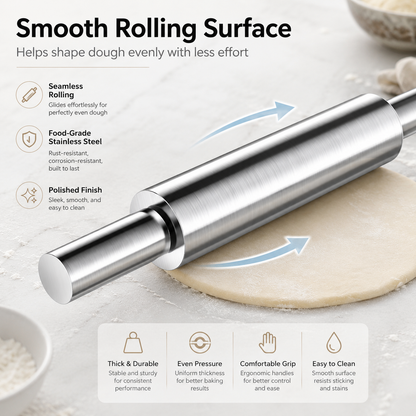 17-Inch Stainless Steel Rolling Pin - product image 9