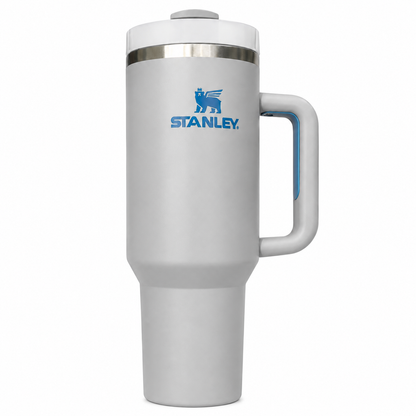 Stanley Quencher H2.0 tumbler in chambray, stainless steel with handle and straw