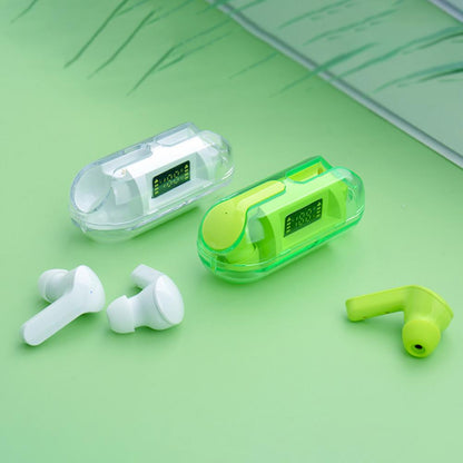 Stereo Sound Crystal Wireless Earbuds with ENC Noise Canceling - Tazeet.com