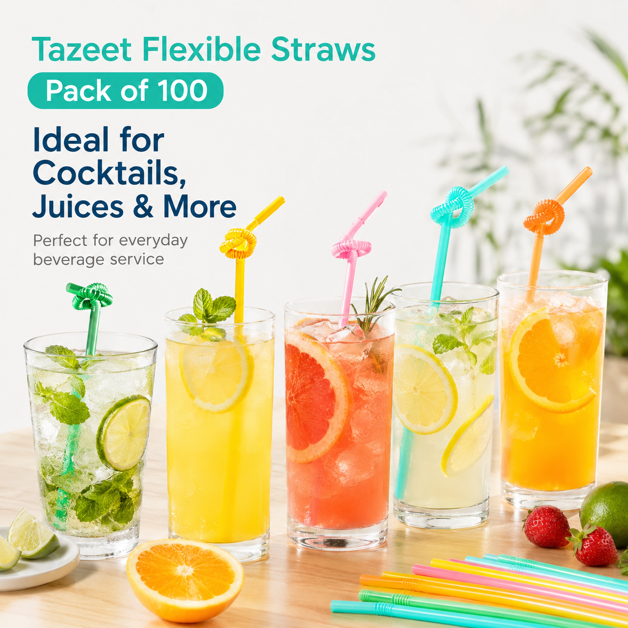 Flexible Drinking Straws Pack of 100 - product image 7