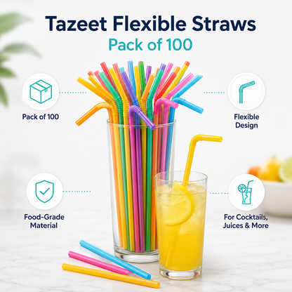 Flexible Drinking Straws Pack of 100 - product image 5