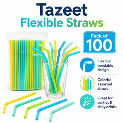 Flexible Drinking Straws Pack of 100 - product image 4